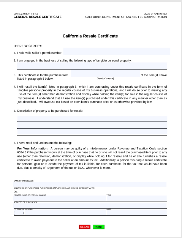 在美国做电商，这两个证件一定要搞明白：Seller’s Permit 和 Resale Certificate
